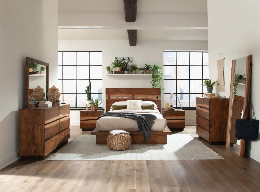 (image for) Winslow 4-piece Eastern King Bedroom Set Smokey Walnut