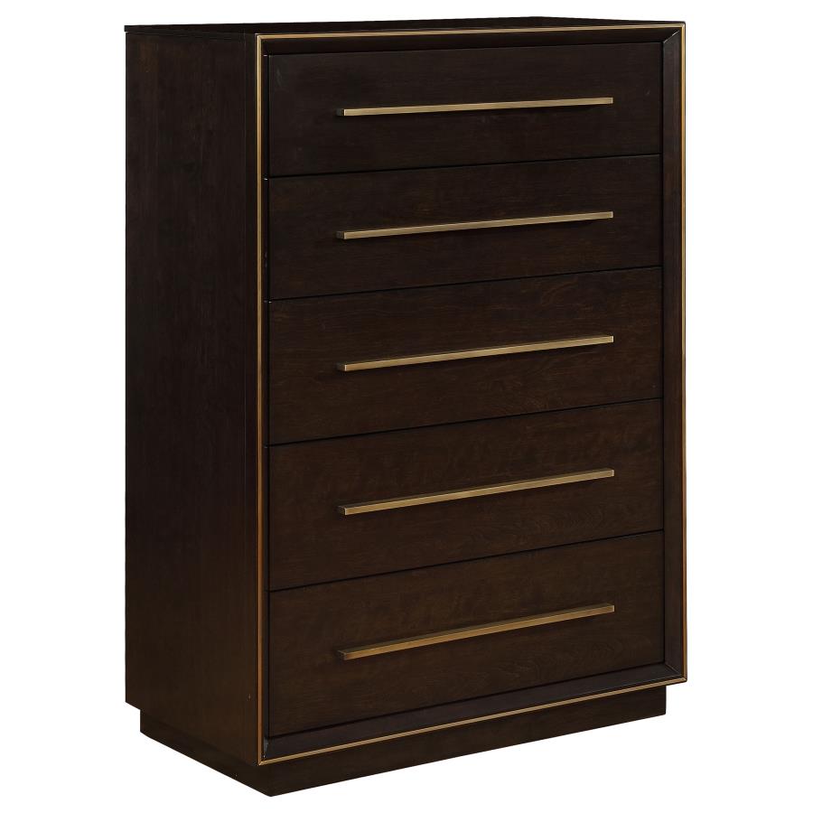 (image for) Durango 5-drawer Bedroom Chest Smoked Peppercorn