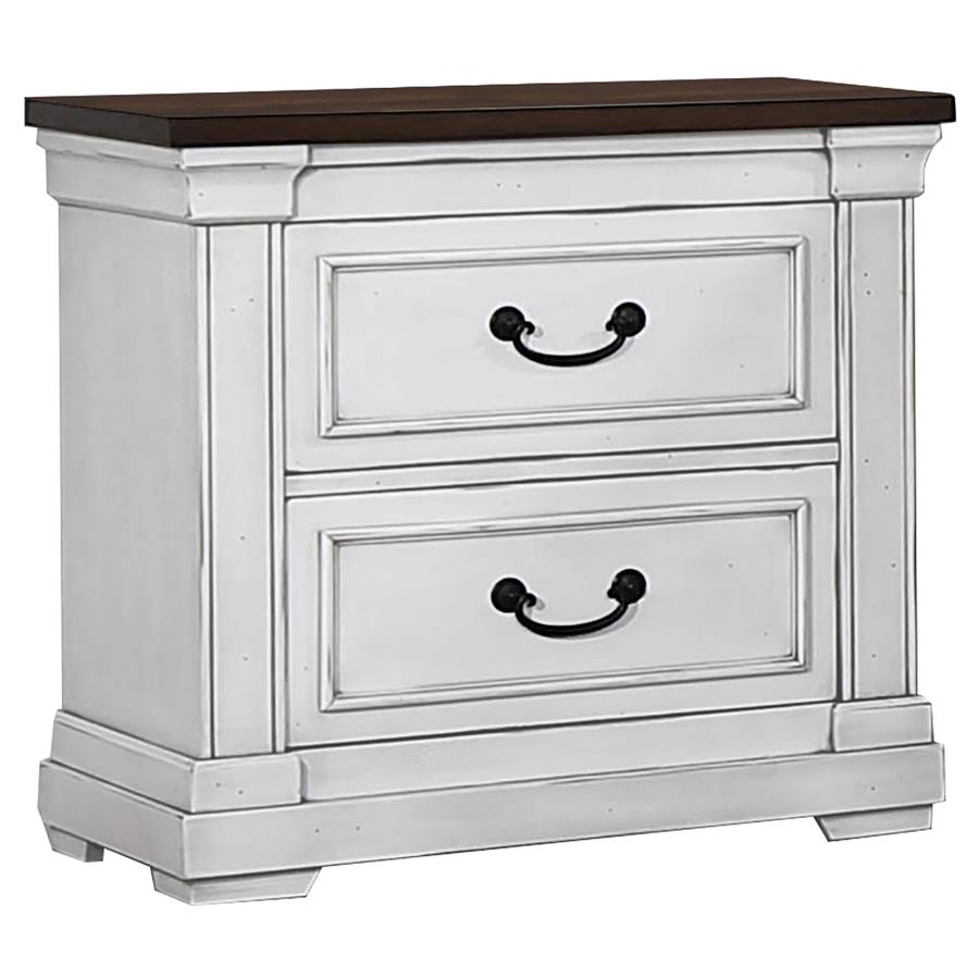 (image for) Hillcrest 2-drawer Nightstand Distressed White