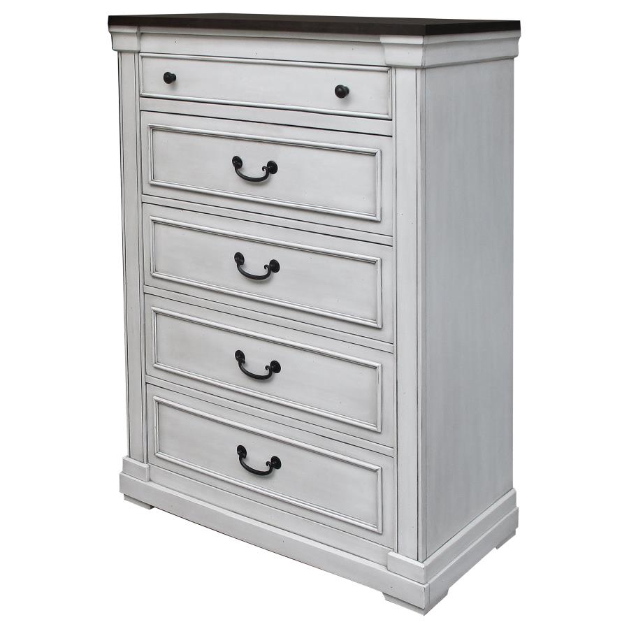 (image for) Hillcrest 5-drawer Bedroom Chest Distressed White