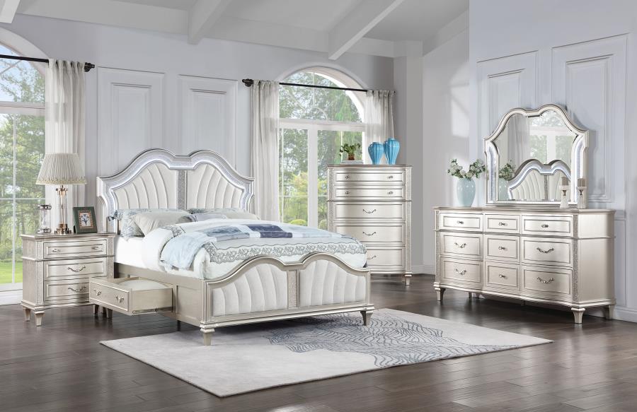 (image for) Evangeline 5-piece Eastern King Bedroom Set Silver Oak