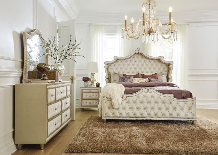 (image for) Antonella 4-piece Eastern King Bedroom Set Ivory 