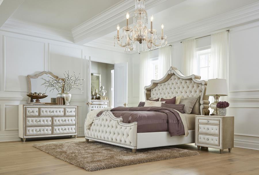 (image for) Antonella 5-piece Eastern King Bedroom Set Ivory 