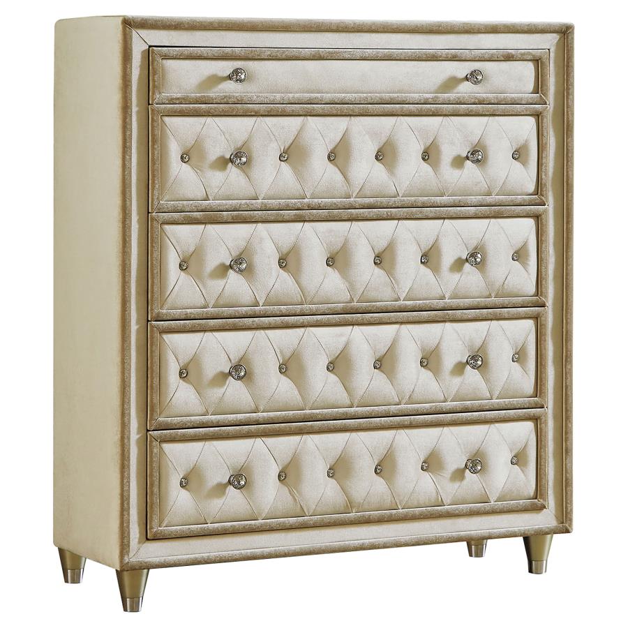 (image for) Antonella 5-drawer Bedroom Chest Ivory and Camel