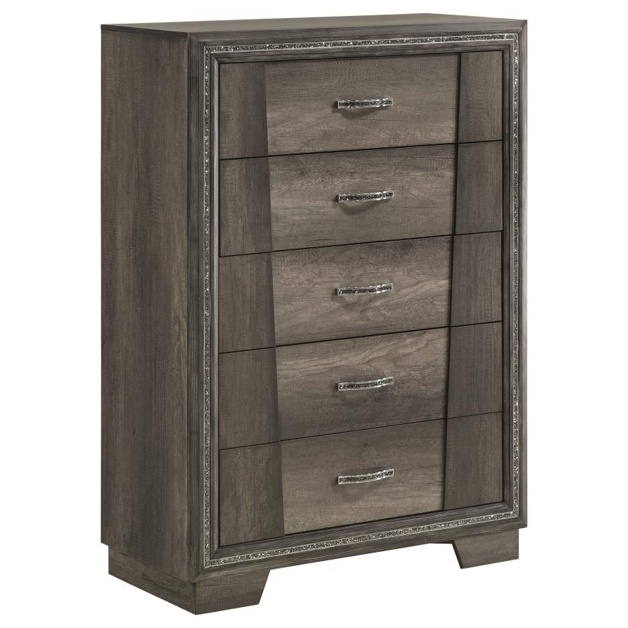 (image for) Janine 5-drawer Bedroom Chest Grey