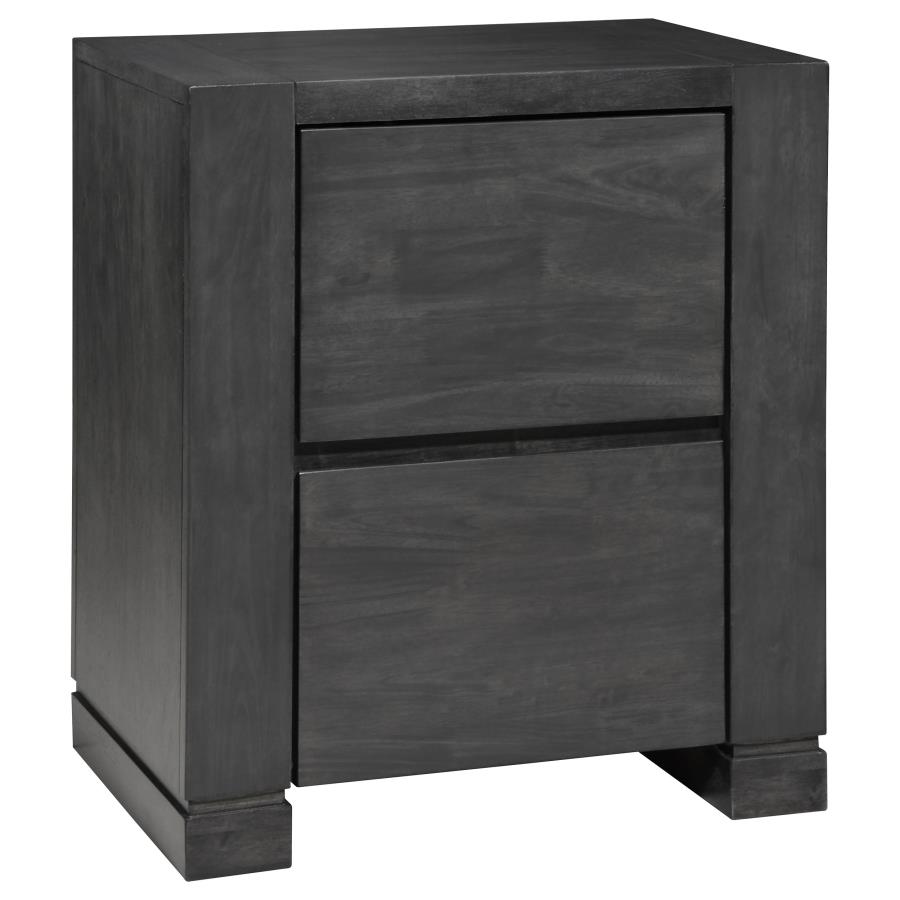 (image for) Lorenzo 2-drawer Nightstand Dark Grey