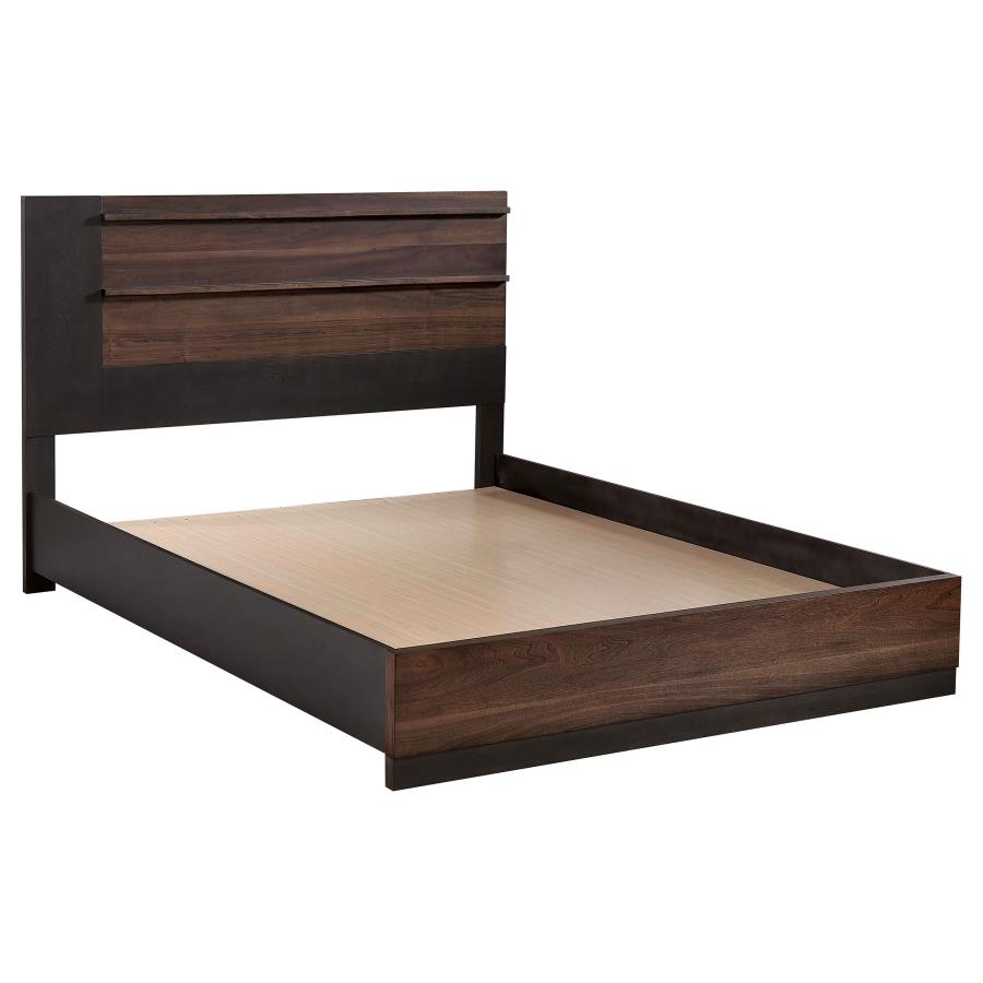 (image for) Azalia Wood Queen Panel Bed Walnut