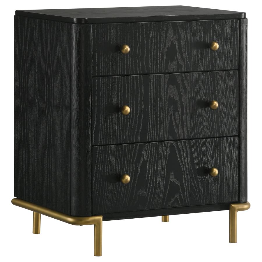 (image for) Arini 3-drawer Nightstand Black