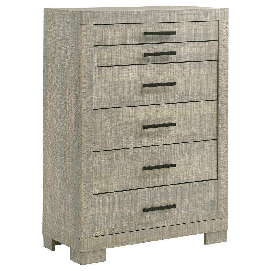 (image for) Channing 5-drawer Bedroom Chest Rough Sawn Grey Oak