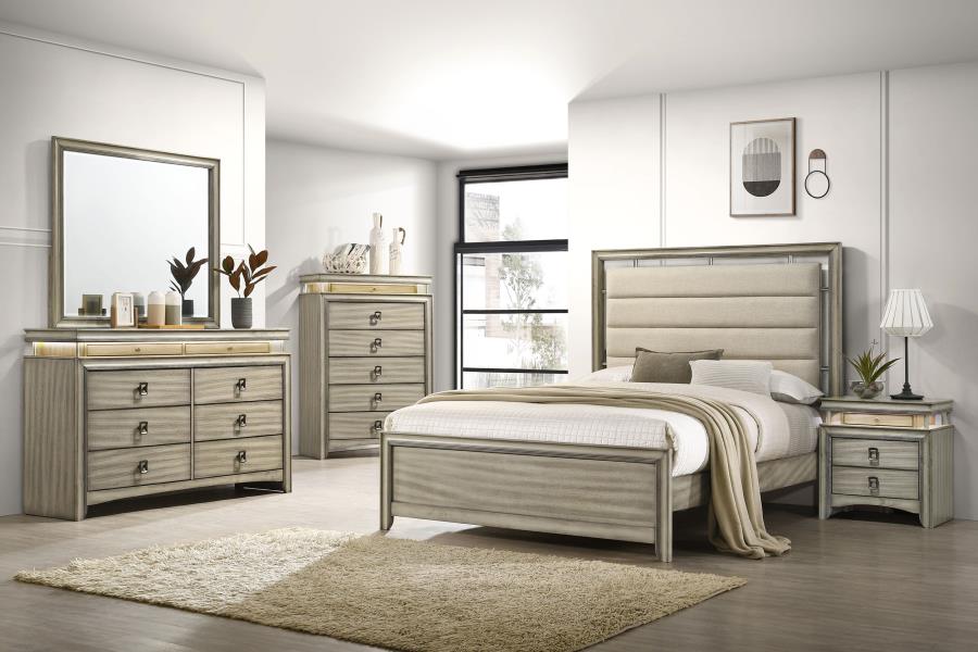 (image for) Giselle 5-piece California King Bedroom Set Rustic Beige