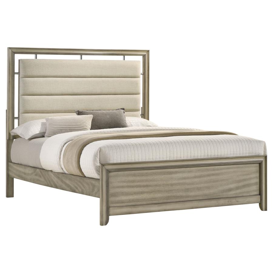 (image for) Giselle Wood California King Panel Bed Rustic Beige