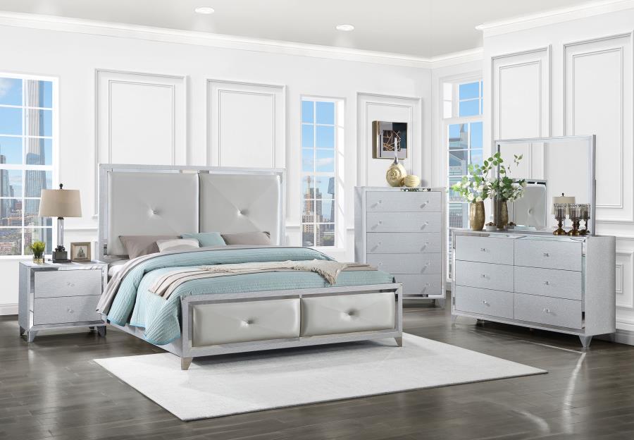 (image for) Larue 5-piece Queen Bedroom Set Silver