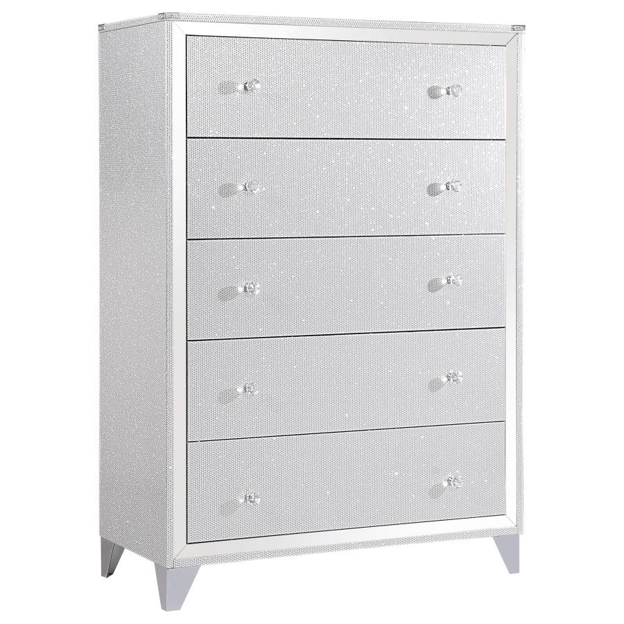 (image for) Larue 5-drawer Bedroom Chest Silver