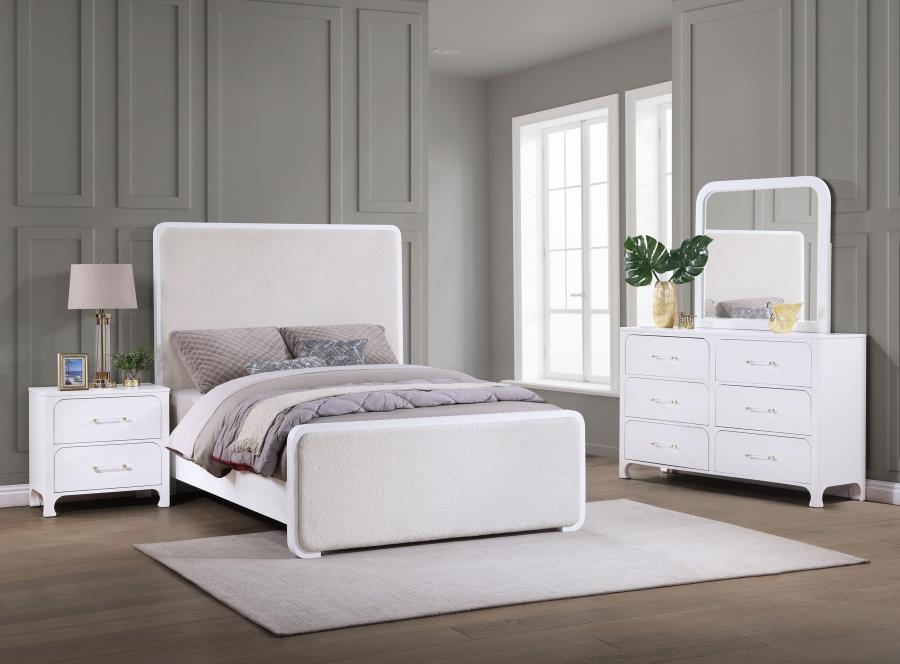 (image for) Anastasia 4-piece Eastern King Bedroom Set Pearl White