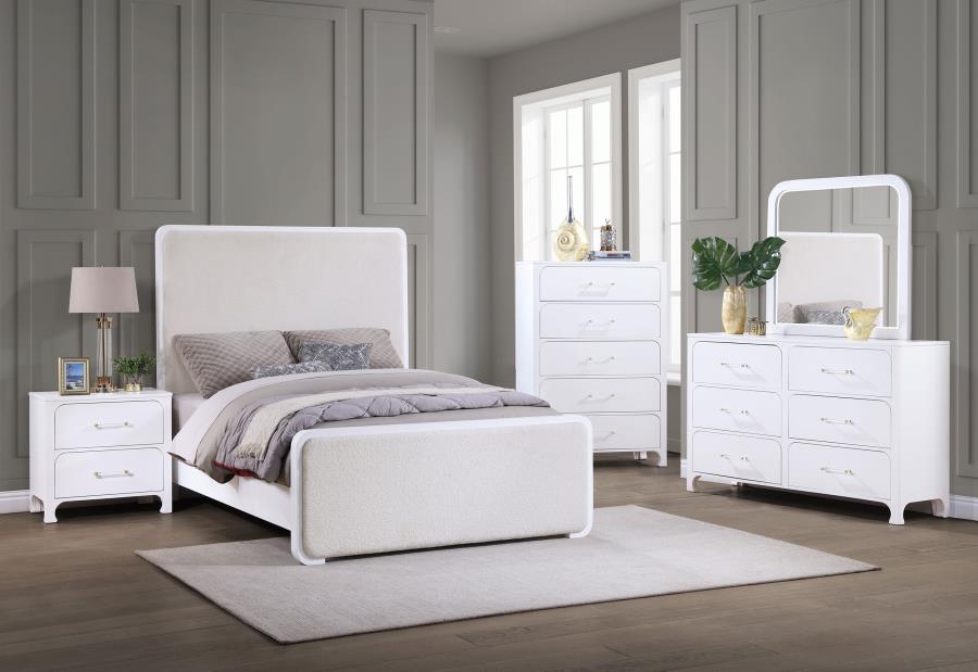 (image for) Anastasia 5-piece Queen Bedroom Set Pearl White