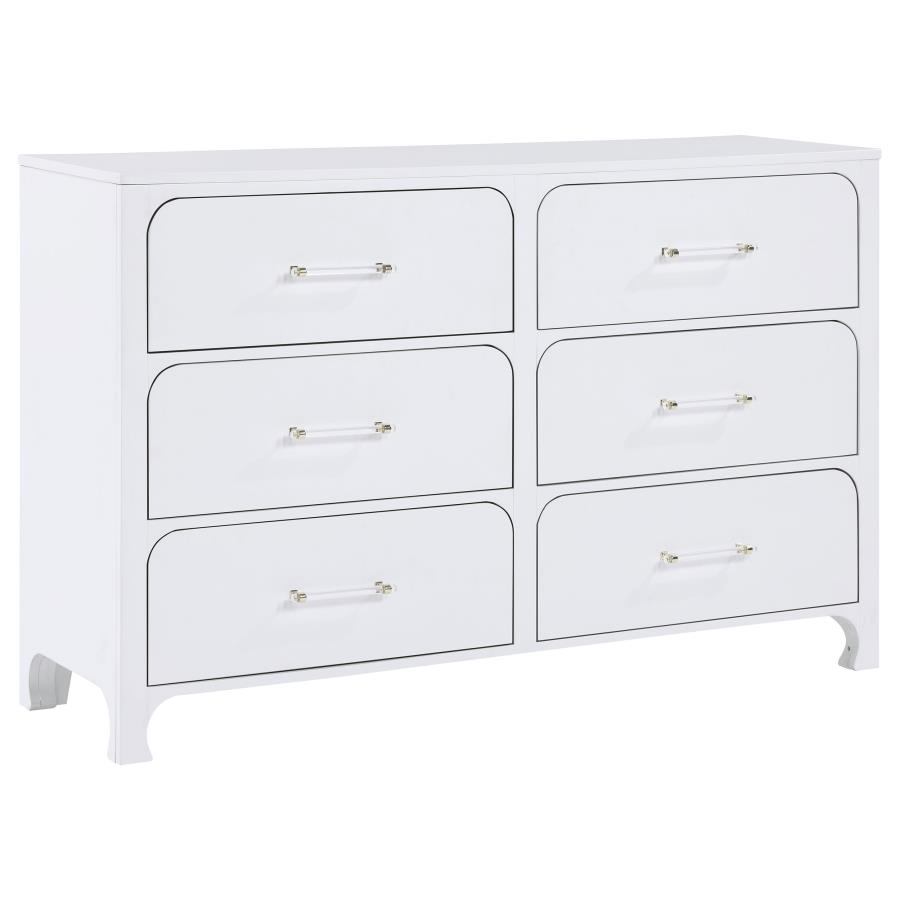 (image for) Anastasia 6-drawer Dresser Pearl White