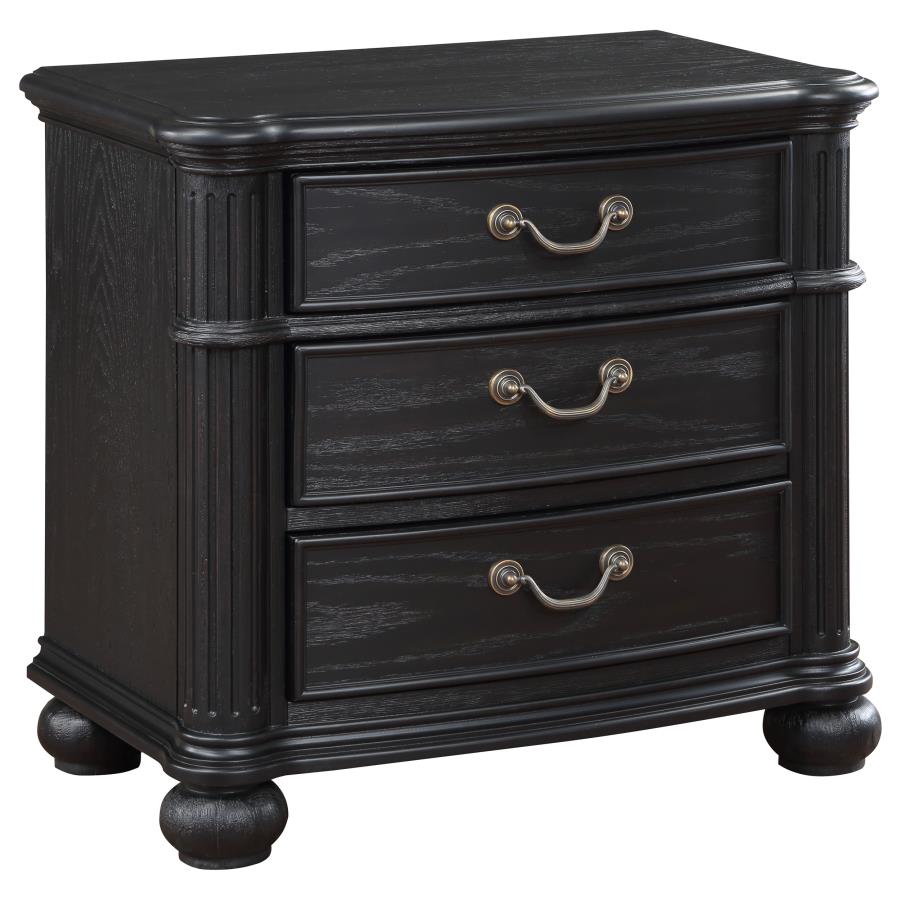 (image for) Celina 3-drawer Nightstand Black