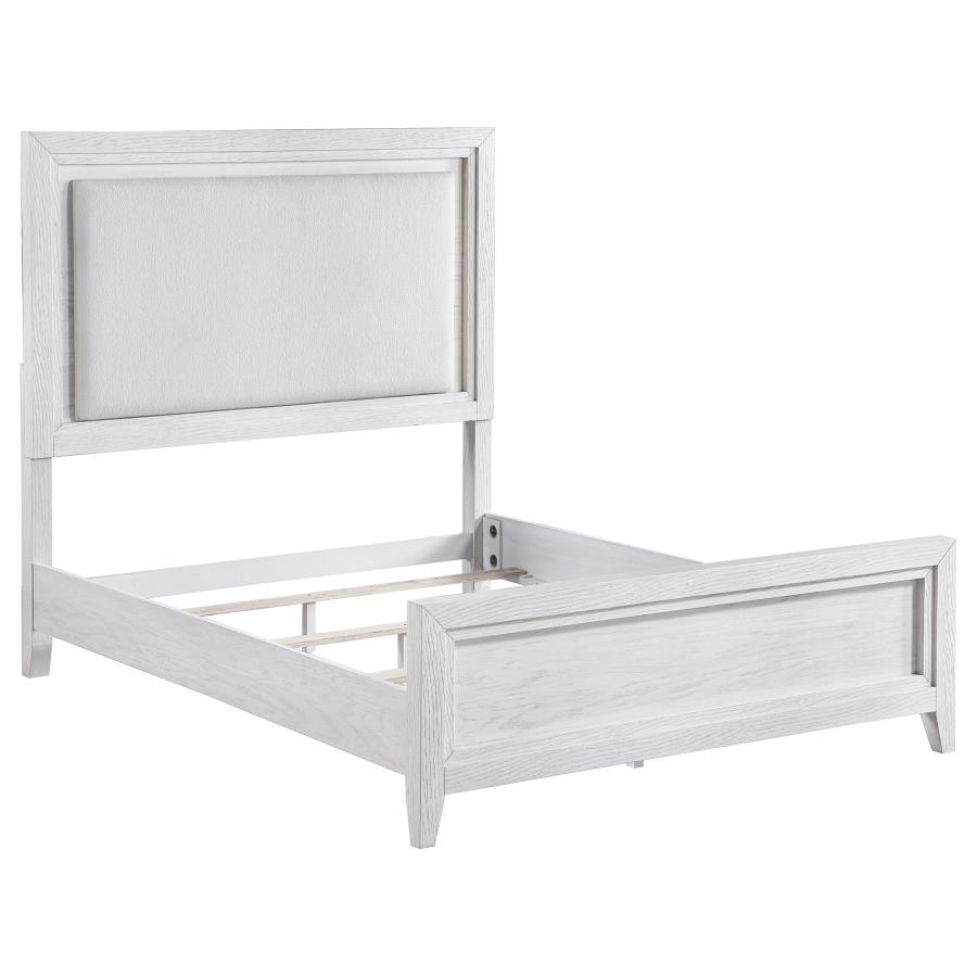 (image for) Marielle Eastern King LED Panel Bed Distressed White 