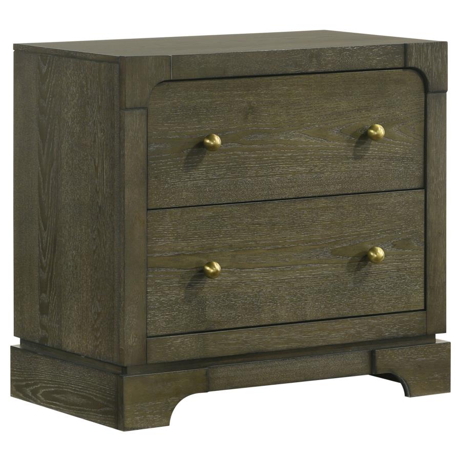 (image for) Gran Park 2-drawer Nightstand Bedside Table Dark Cocoa