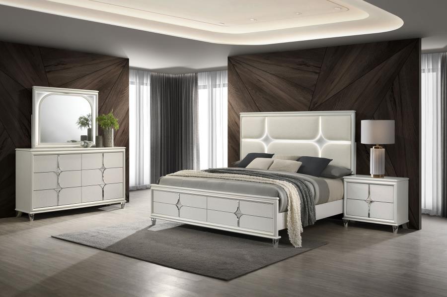 (image for) Olivia 4-piece Eastern King Bedroom Set Pearl White