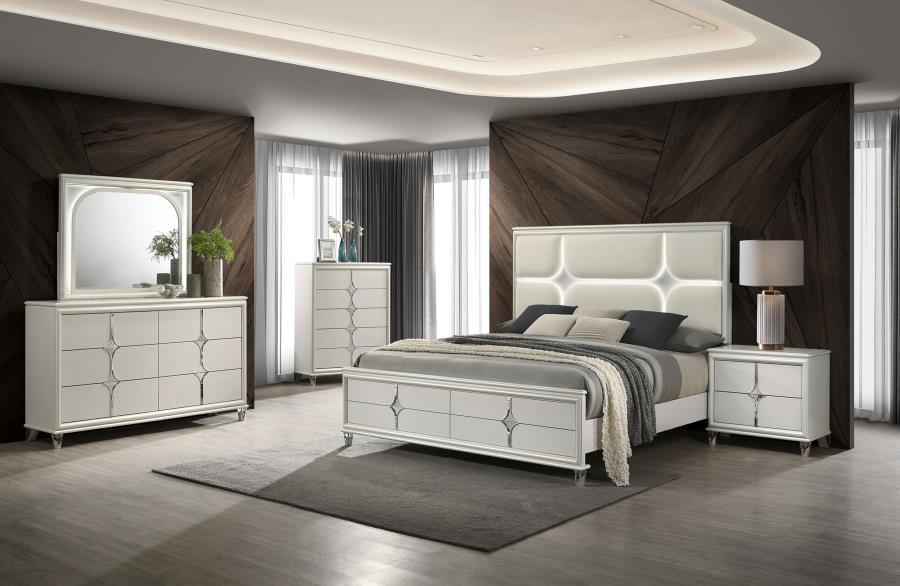 (image for) Olivia 5-piece Eastern King Bedroom Set Pearl White