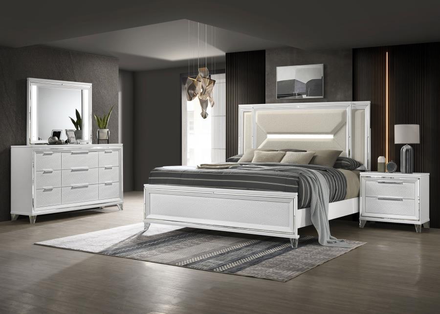 (image for) Marmore 4-piece California King Bedroom Set White