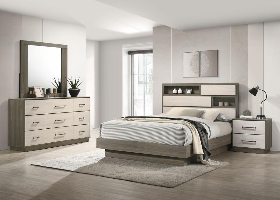 (image for) Fenwick 4-piece Eastern King Bedroom Set Grey Oak