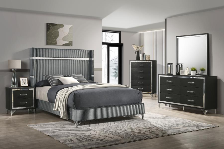 (image for) Lucia 5-piece Queen Bedroom Set Grey Black