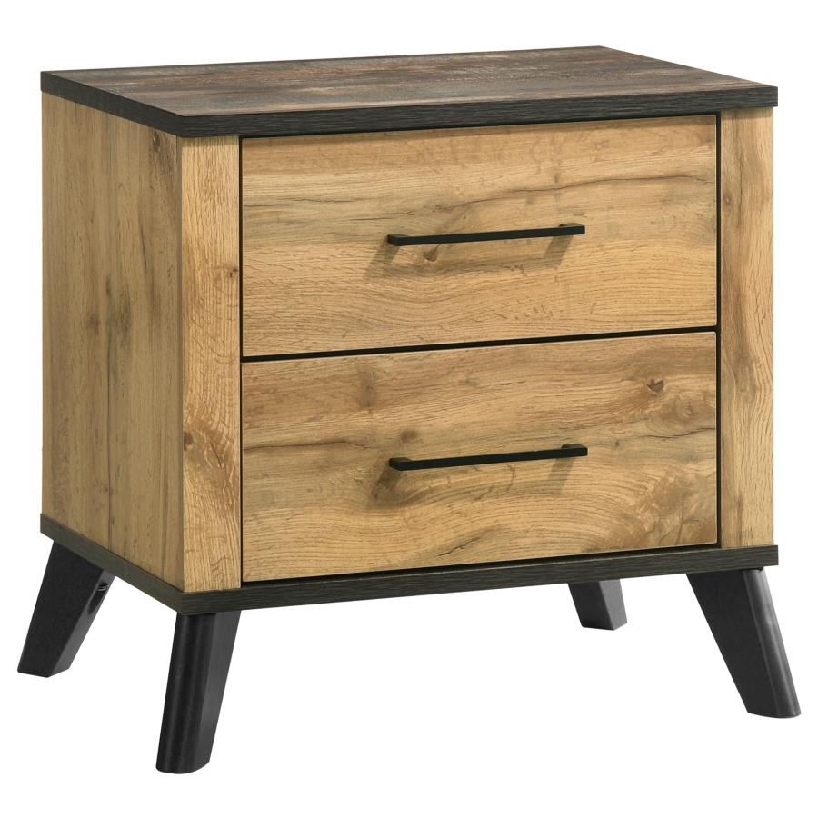 (image for) Kaywood 2-drawer Nightstand Bedside Table Natural Pine