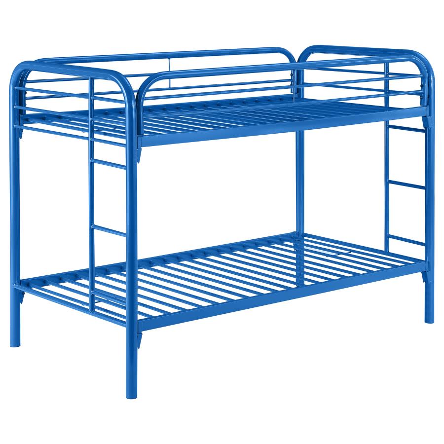 (image for) Morgan Metal Twin Over Twin Bunk Bed Blue