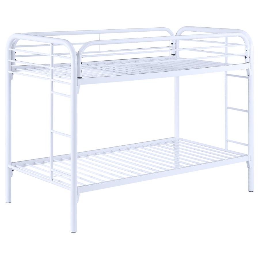 (image for) Morgan Metal Twin Over Twin Bunk Bed White