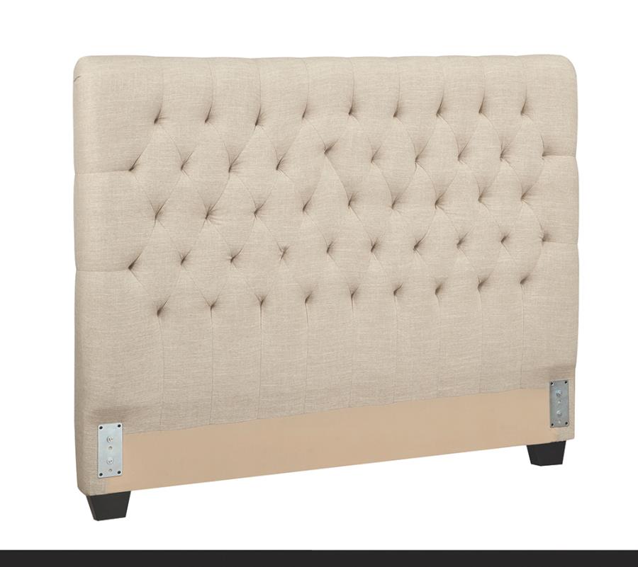 (image for) Chloe Upholstered Eastern King Panel Headboard Oatmeal