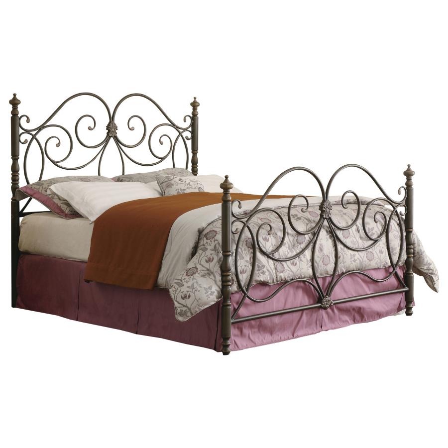 (image for) London Metal Queen Open Frame Bed Dark Bronze