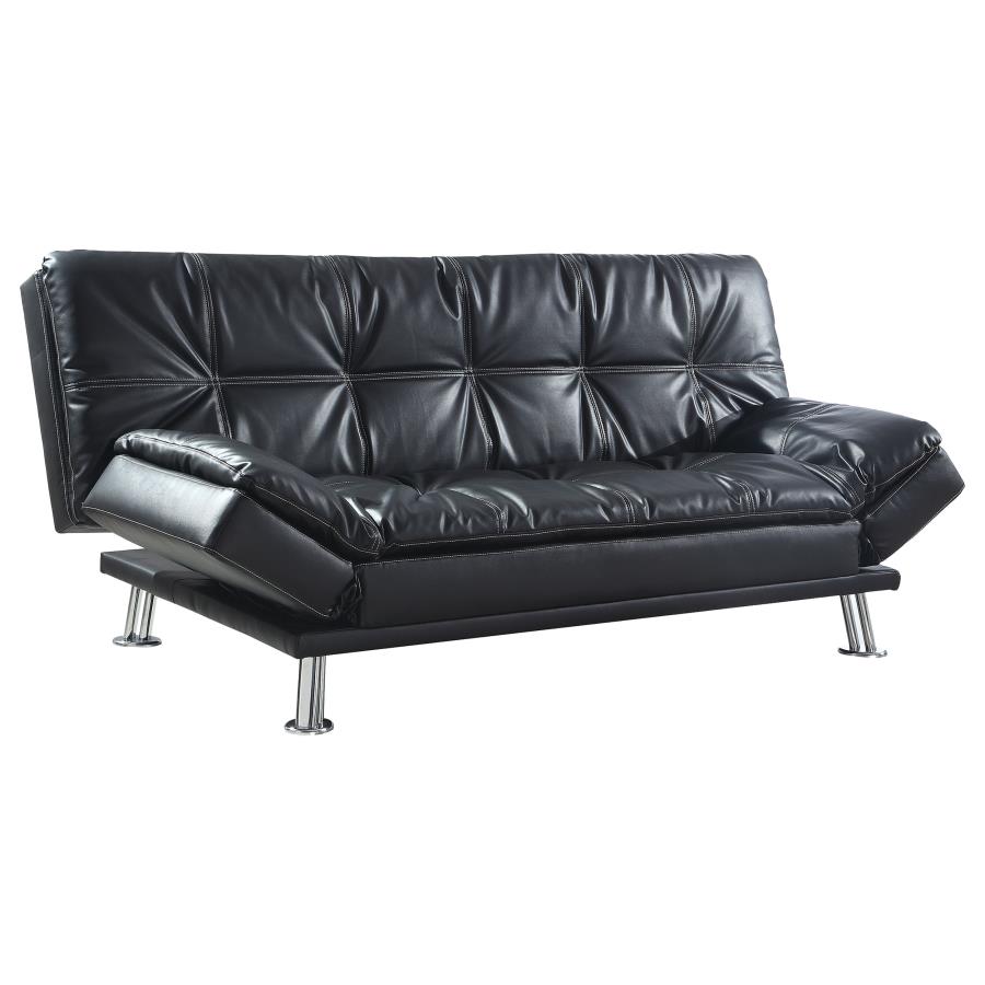 (image for) Dilleston Upholstered Tufted Convertible Sofa Bed Black