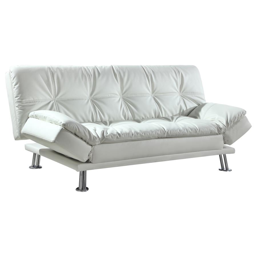 (image for) Dilleston Upholstered Tufted Convertible Sofa Bed White