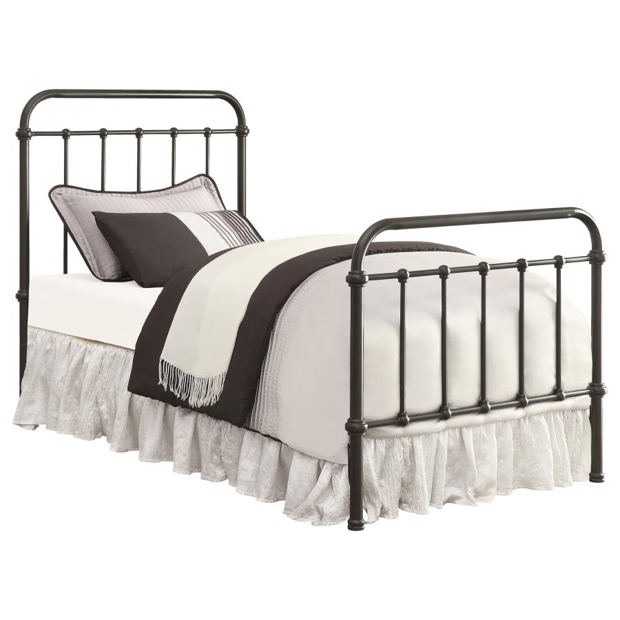 (image for) Livingston Metal Twin Open Frame Bed Dark Bronze