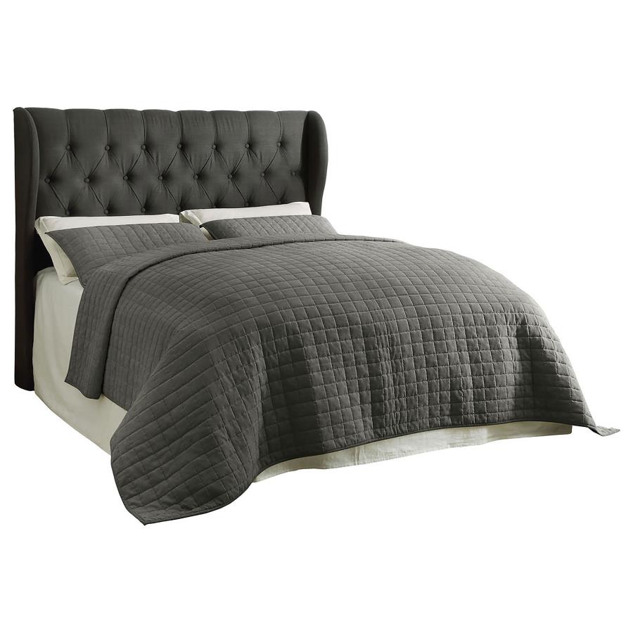 (image for) Murrieta Upholstered King Wingback Headboard Charcoal