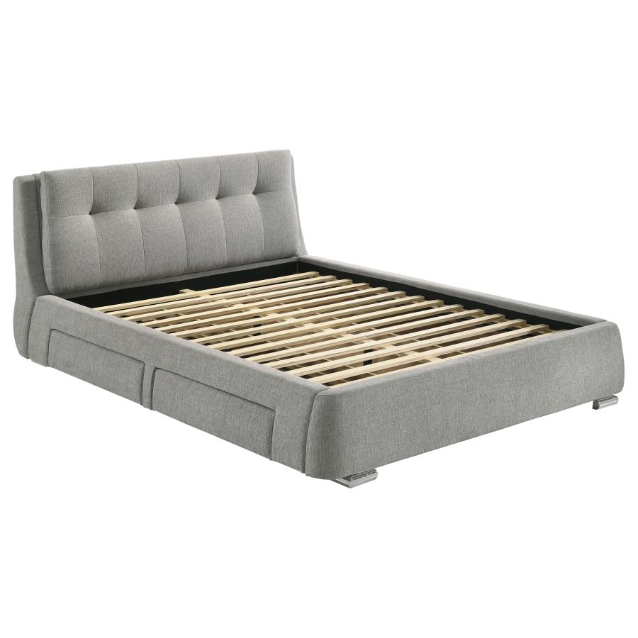 (image for) Fenbrook Upholstered Eastern King Storage Panel Bed Grey