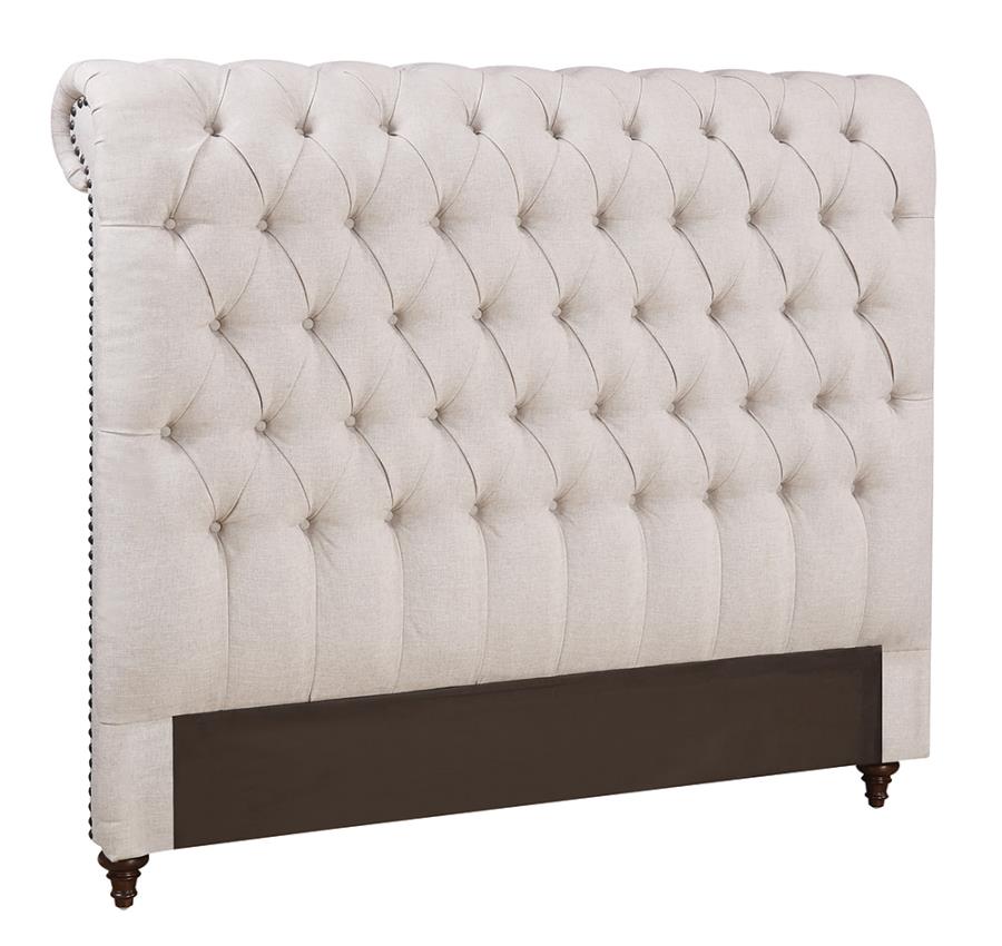 (image for) Devon Upholstered Eastern King Panel Headboard Beige