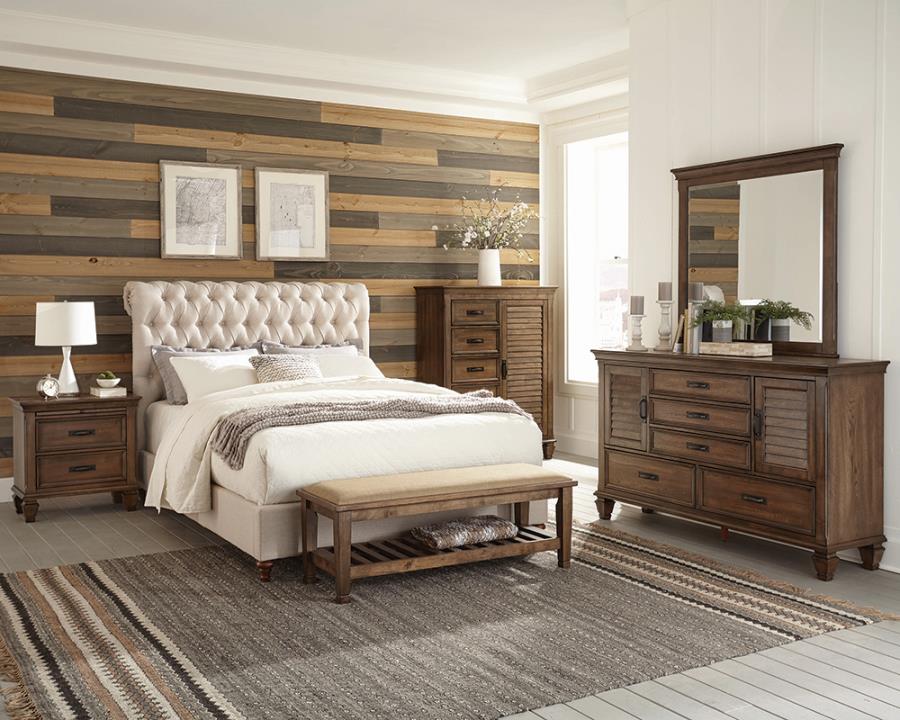 (image for) Devon 4-piece California King Bedroom Set Burnished Oak