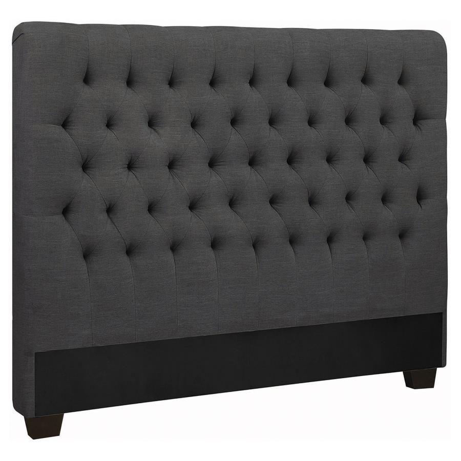 (image for) Chloe Upholstered Full Panel Headboard Charcoal