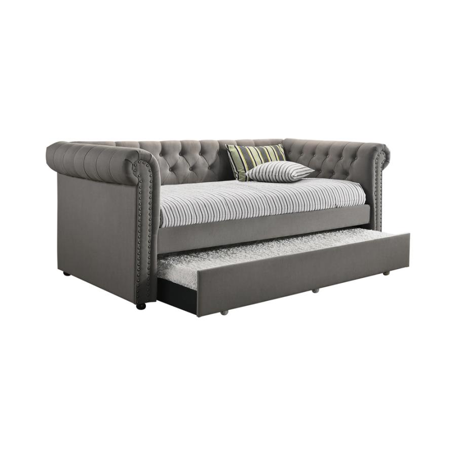 (image for) Kepner Upholstered Twin Daybed with Trundle Grey