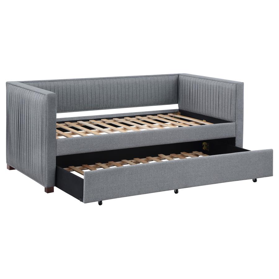 (image for) Brodie Upholstered Twin Daybed with Trundle Grey