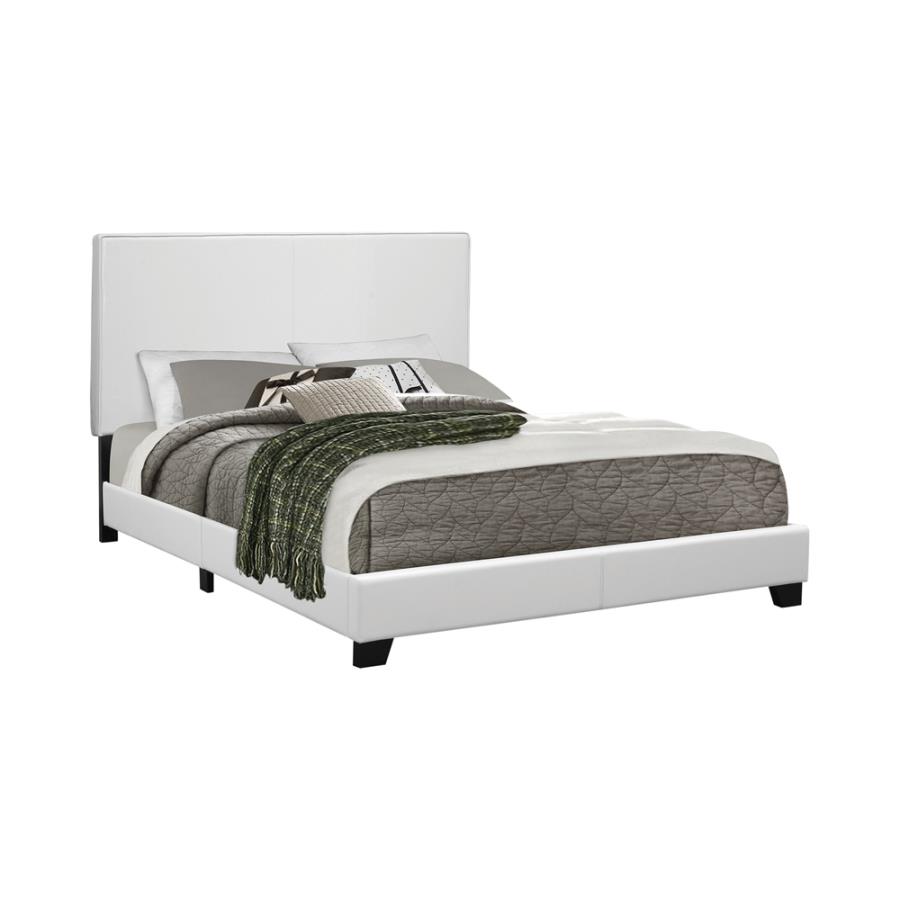 (image for) Mauve Upholstered Full Panel Bed White