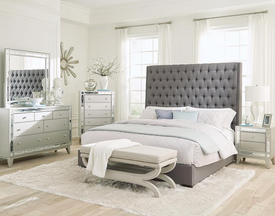 (image for) Camille 5-piece California King Bedroom Set Metallic Mercury