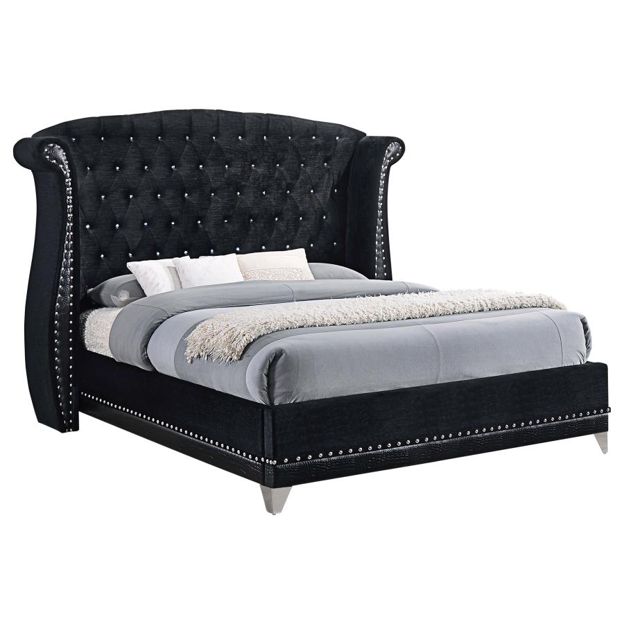 (image for) Barzini Upholstered Queen Wingback Bed Black