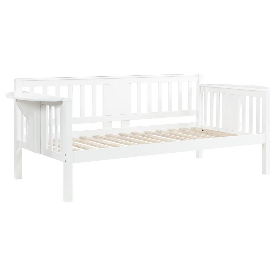 (image for) Bethany Wood Twin Daybed with Drop-down Tables White