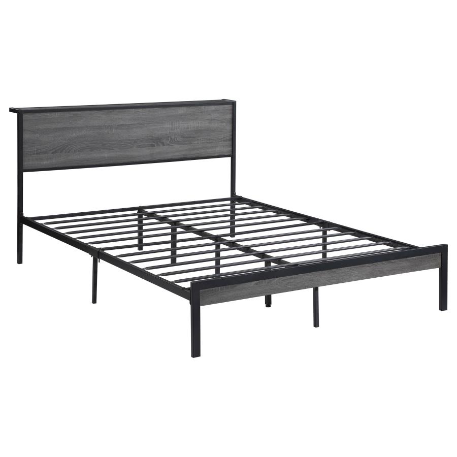 (image for) Ricky Metal Queen Panel Bed Grey