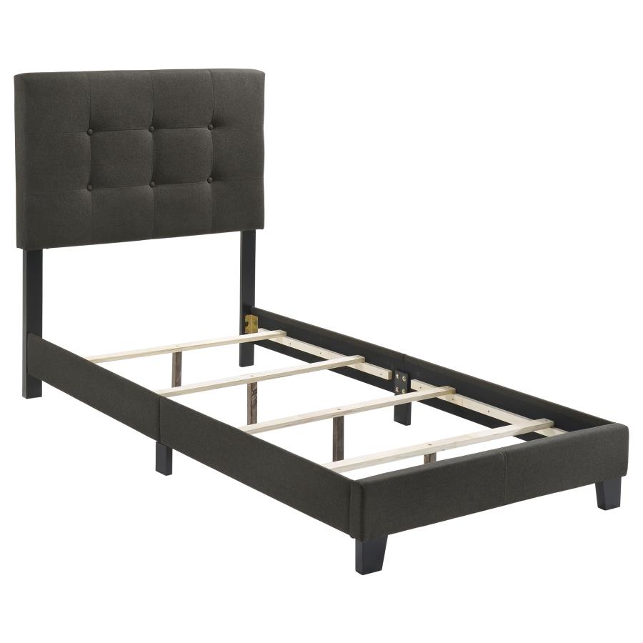 (image for) Mapes Upholstered Twin Panel Bed Charcoal