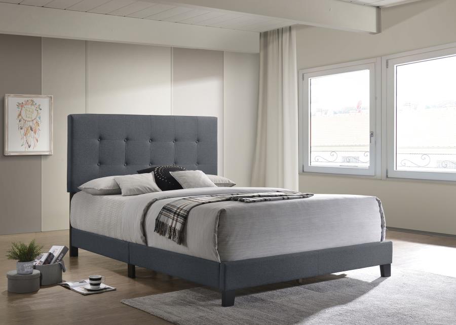 (image for) Mapes Upholstered Full Panel Bed Grey